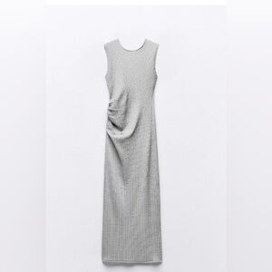 Zara Textured Gray Maxi Dress